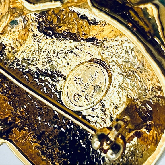 Signed Christopher Radko Gold Tone Enamel Snowman Christmas Holiday Brooch Pin, - Picture 5 of 7